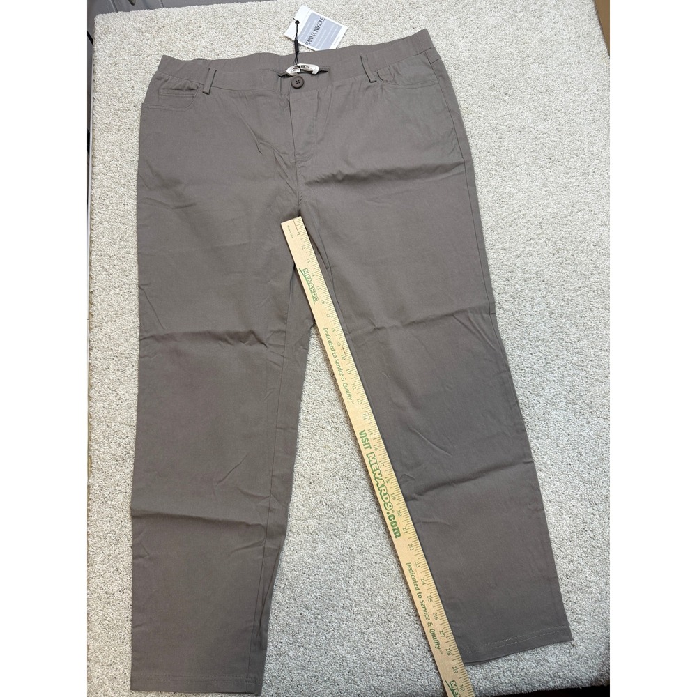 Hanna Nikole Womens Plus Size 24W Taupe Brown Straight Leg Trousers NWT